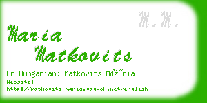 maria matkovits business card